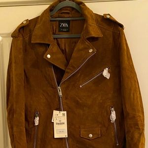 Zara Men’s Real Leather Biker Jacket